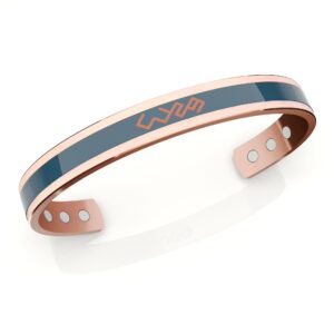 Bracciale in rame color petrolio con logo