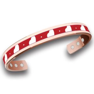 Bracciale in rame per coppie con cuori bianchi