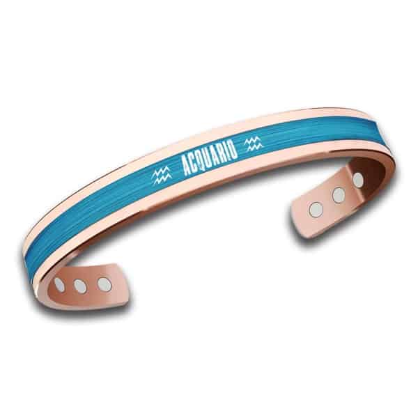 Bracciale in rame con segno zodiacale acquario