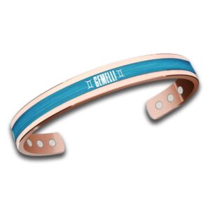 Bracciale in rame con segno zodiacale gemelli