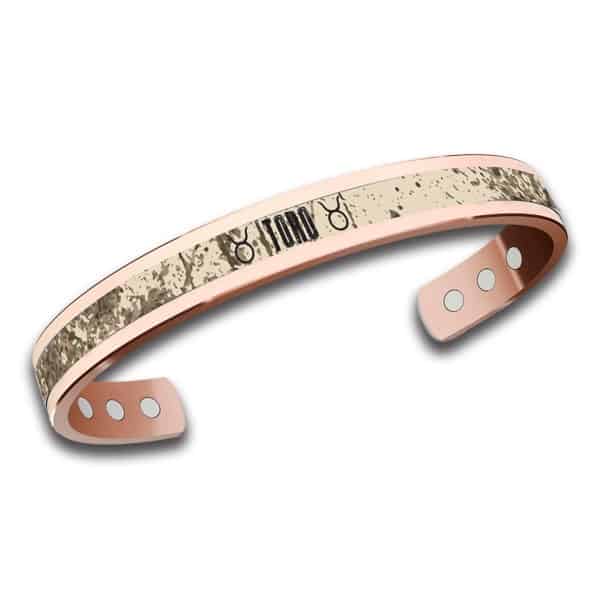 Bracciale in rame con segno zodiacale toro