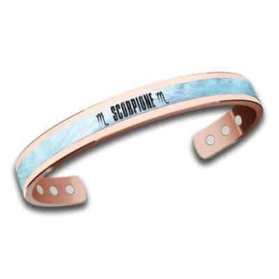 Bracciale in rame con segno zodiacale scorpione