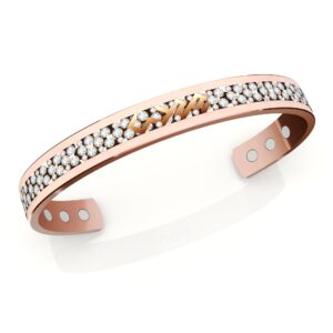 Bracciale in rame con grafica raffigurante piccoli diamanti