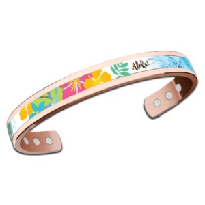 Bracciale in rame con scritta fiori e mare